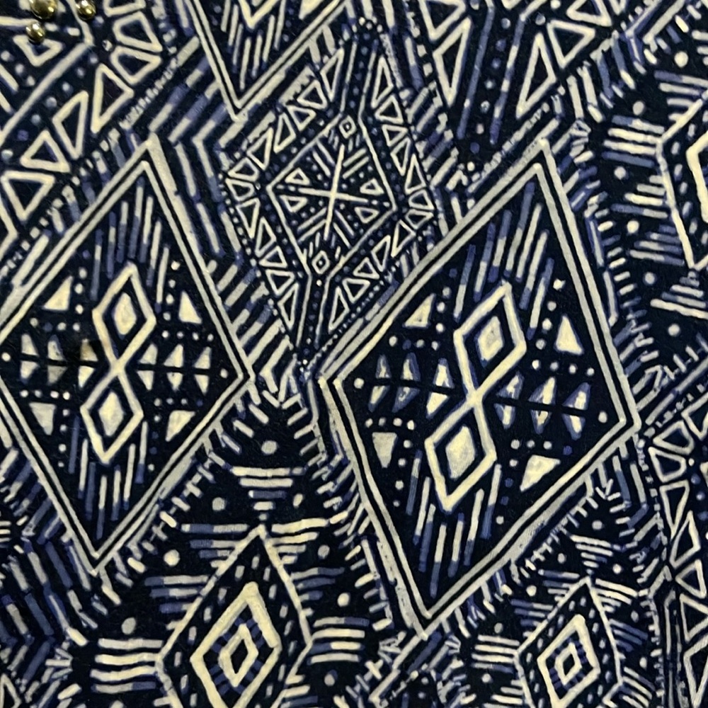 Ruby Rd. Jeweled Neck Geometric Pattern Top Size … - image 5